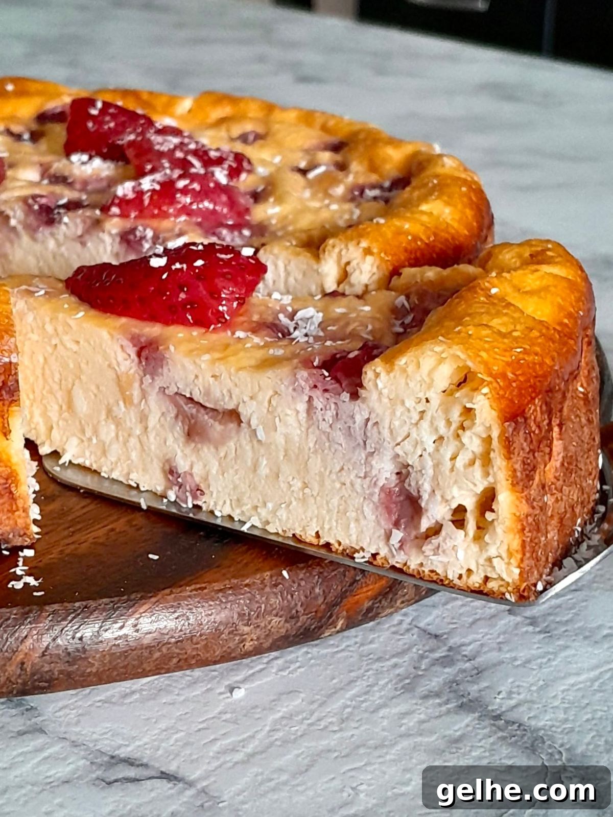 Delicious Flourless Protein Cake with Strawberries