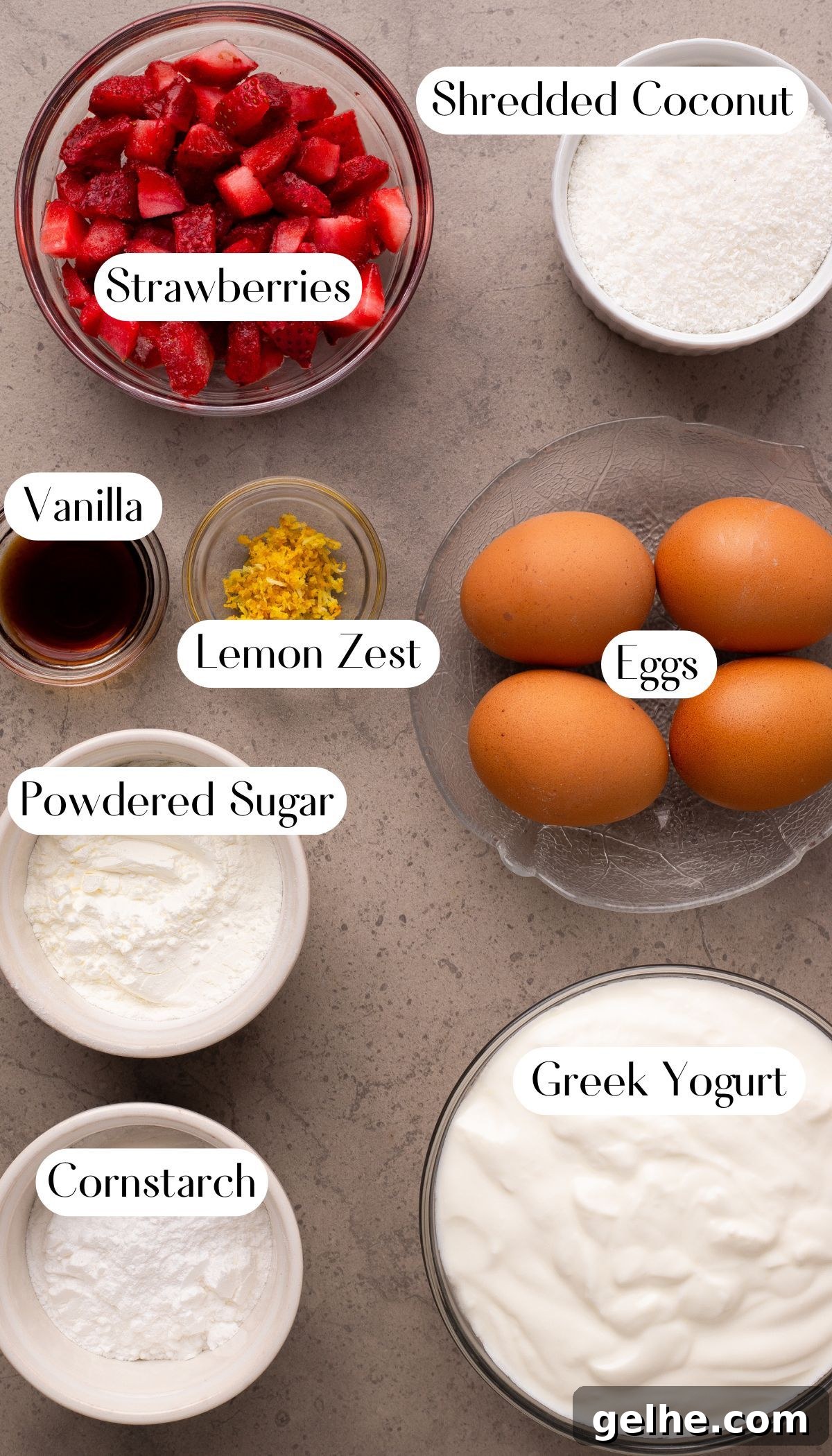 Creamy Flourless Protein Cake with Strawberries Ingredients