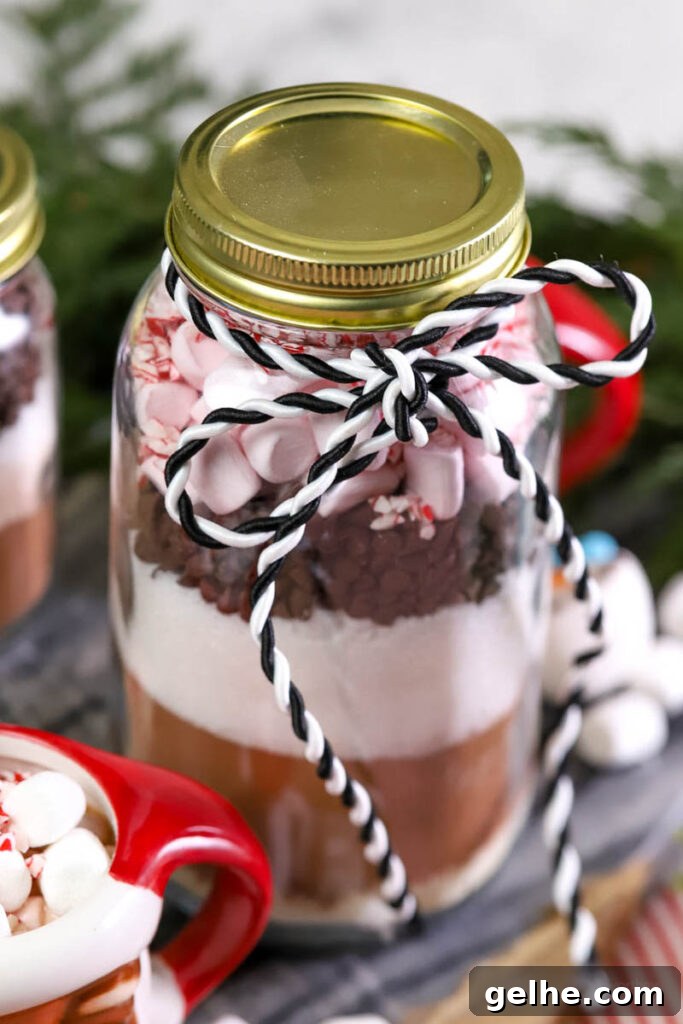 hot cocoa in a jar