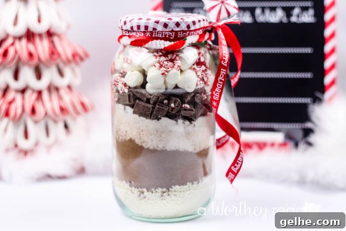 Peppermint Mocha Hot Chocolate In A Jar