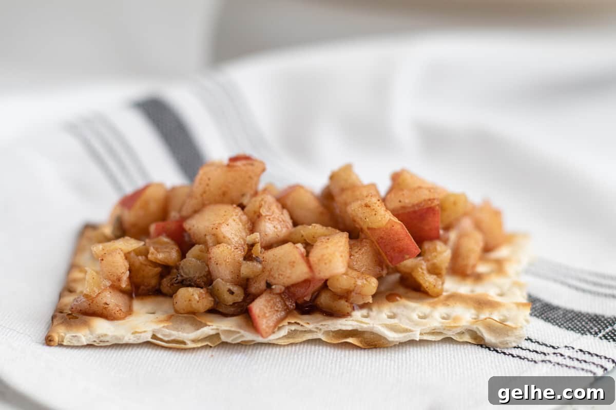 charoset on a piece of matzo
