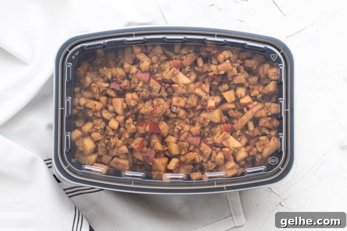 charoset in a plastic container for storage