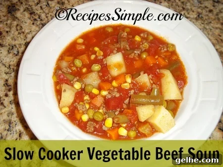 Hearty Slow Cooker Vegetable Beef Soup 2 Slow Cooker Vegetable Beef Soup