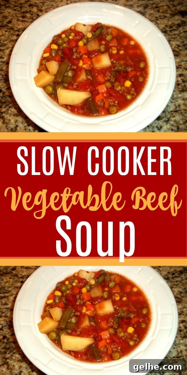 Hearty Slow Cooker Vegetable Beef Soup 3 low Cooker Vegetable Beef Soup Recipe