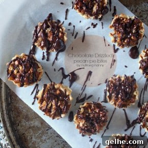 Chocolate-Drizzled Pecan Pie Bites with Crispy Shortbread 5 Chocolate Drizzled Pecan Pie Bites