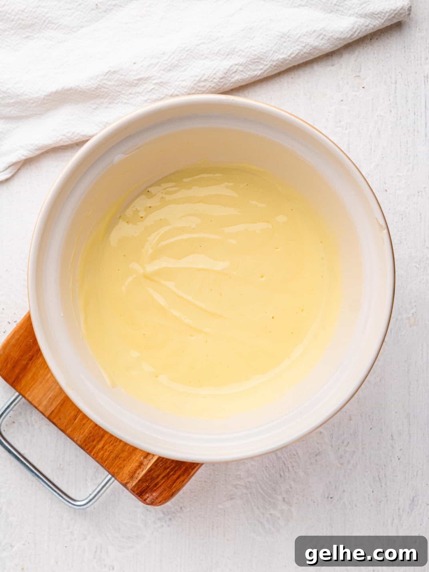 High-Protein Biscuits Without Butter – Fluffy, Low-Fat Recipe 8 Yogurt and eggs combined in a mixing bowl.