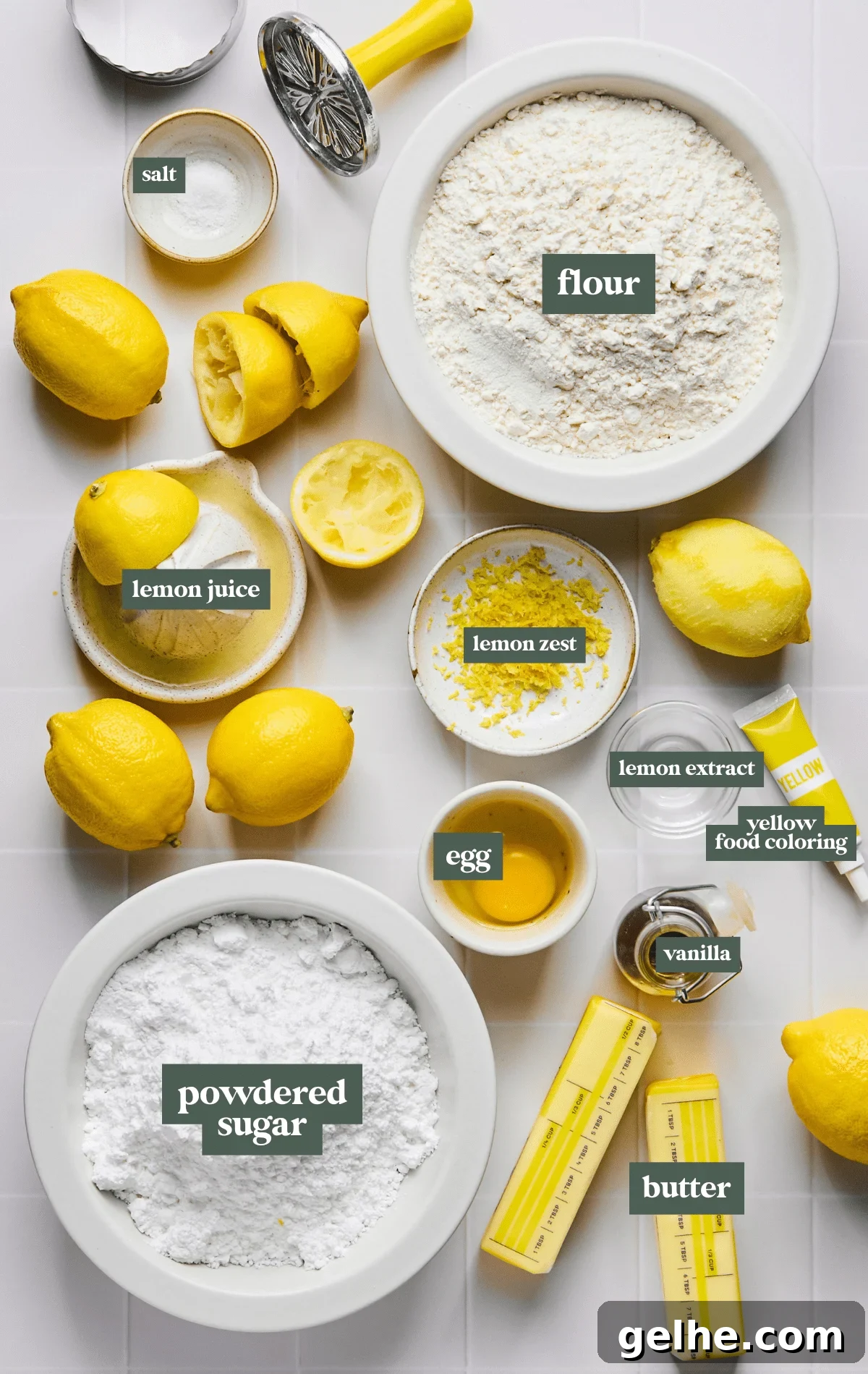Homemade Girl Scout Lemonade Recipe: Refreshing Copycat Version 5 Labeled ingredients for copycat girl scout lemonade cookies.