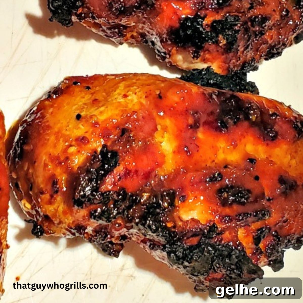 Korean BBQ Grilled Chicken Recipe with Sticky Soy Marinade 2 Grilled Korean BBQ Chicken on a platter