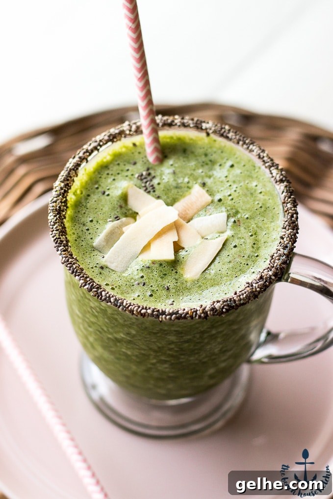 Tropical Green Smoothie with Mango, Pineapple & Spinach 3 Tropical Green Twist Shake
