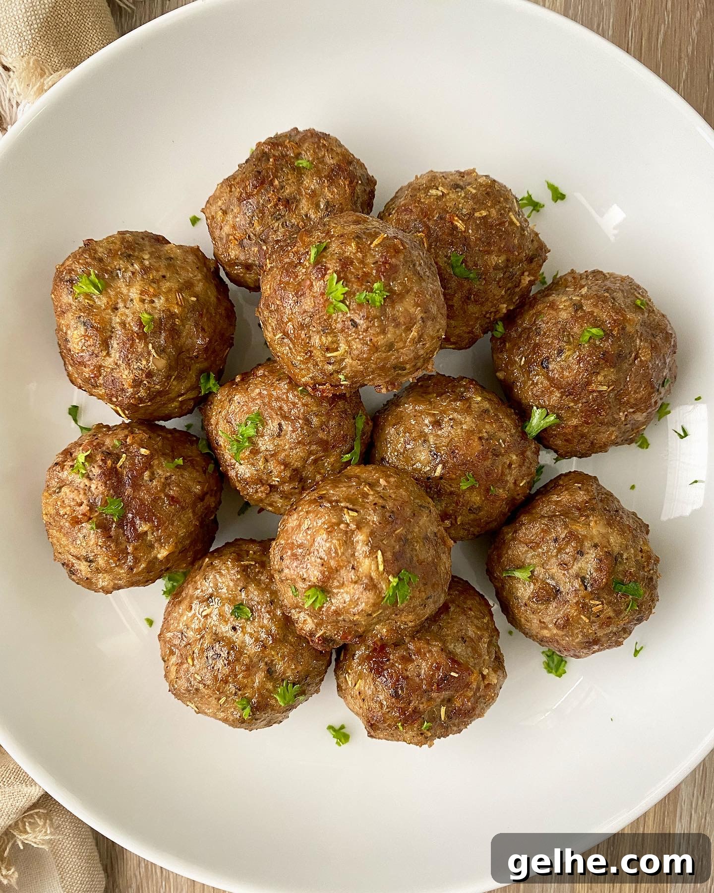 served herb meatballs