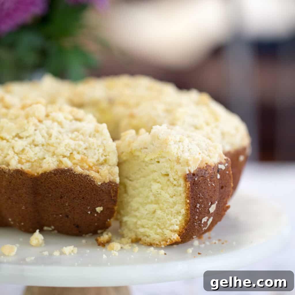 Streusel-Topped Cheesecake Bundt Cake Recipe 3 streusel cheese bundt cake close up