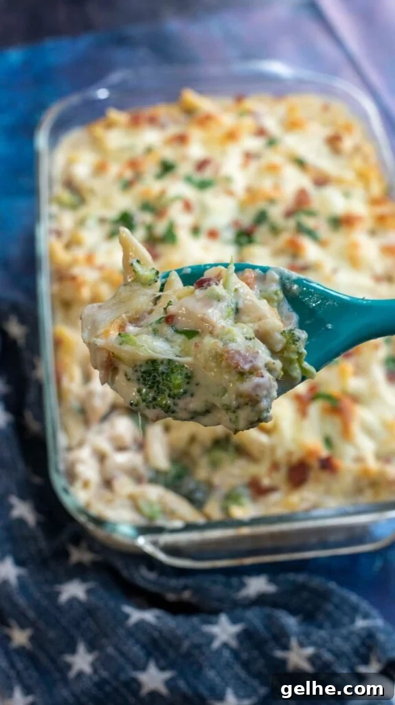 spoonful of alfredo penne pasta 