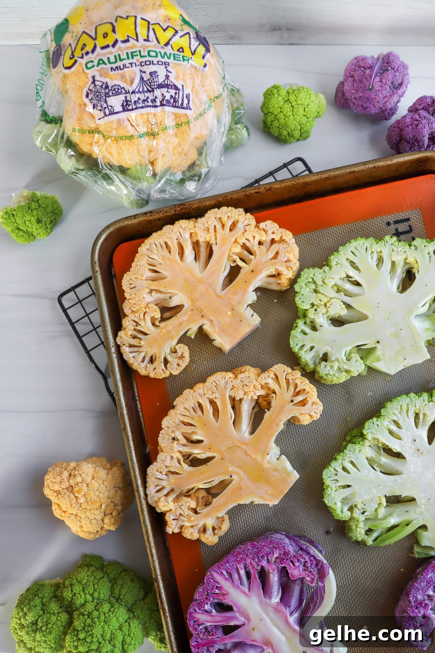 Roasted Multi-Color Cauliflower Steaks Roasted Multi-Color Cauliflower Steaks