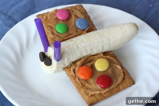 Graham Cracker Banana Butterfly Snacks: Fun Party Treats 3 Healthy butterfly shaped snack made with banan , graham crackers and smarties