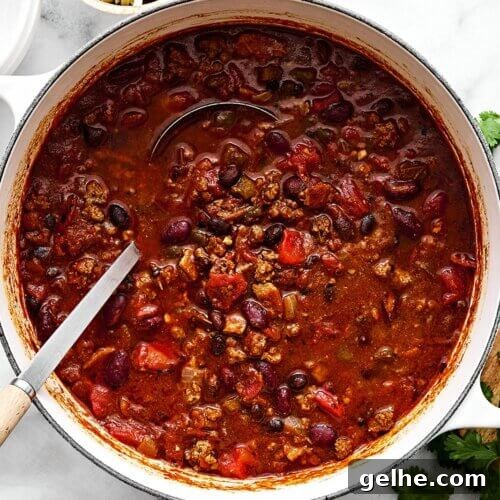 A pot of chili.
