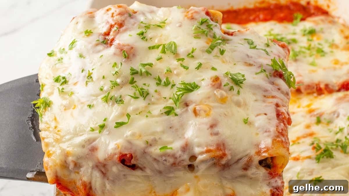 Baked Beef Cannelloni with Spinach