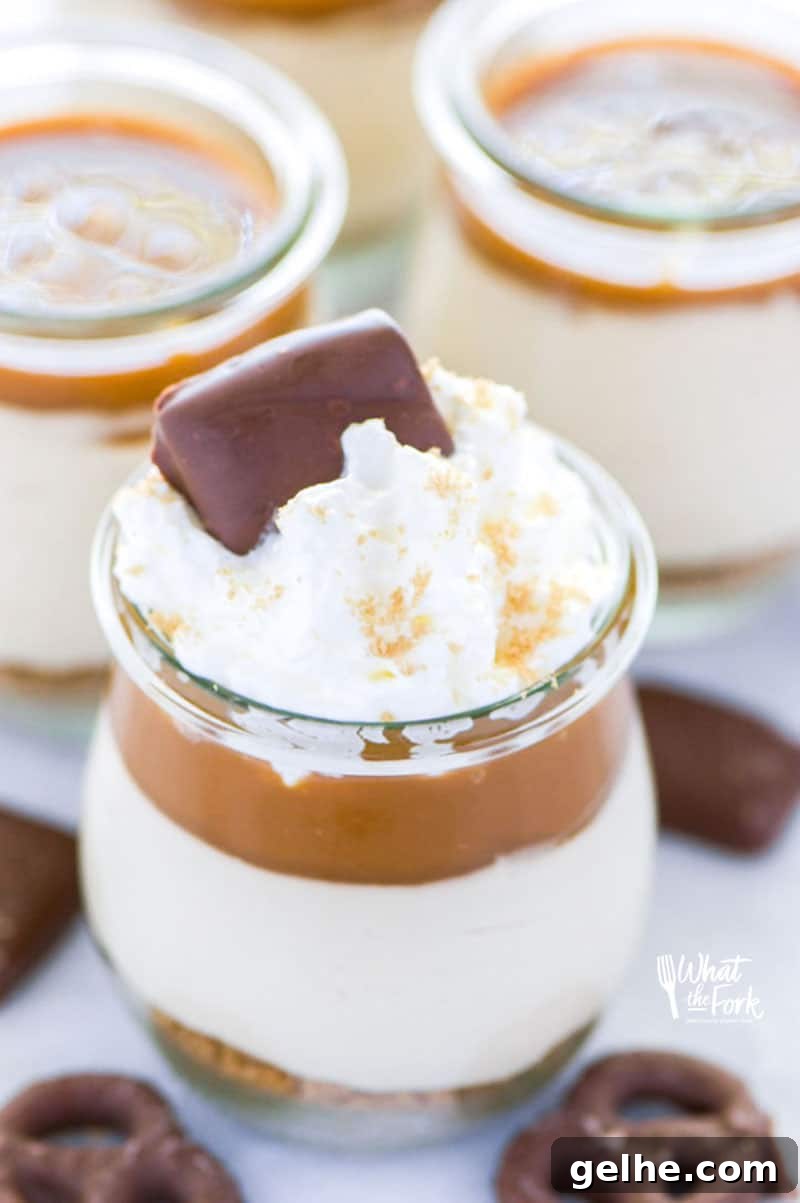 Individual No-Bake Salted Caramel Cheesecakes