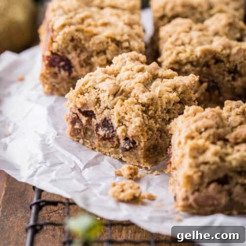 Mince Pie Crumble Bars showing soft filling and crisp crumble topping.