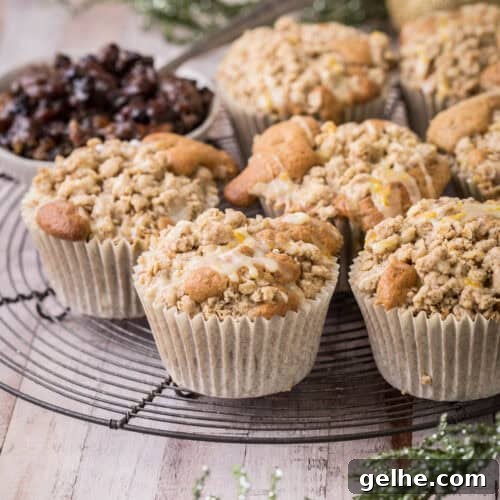 Mincemeat Muffins on a wire rack.