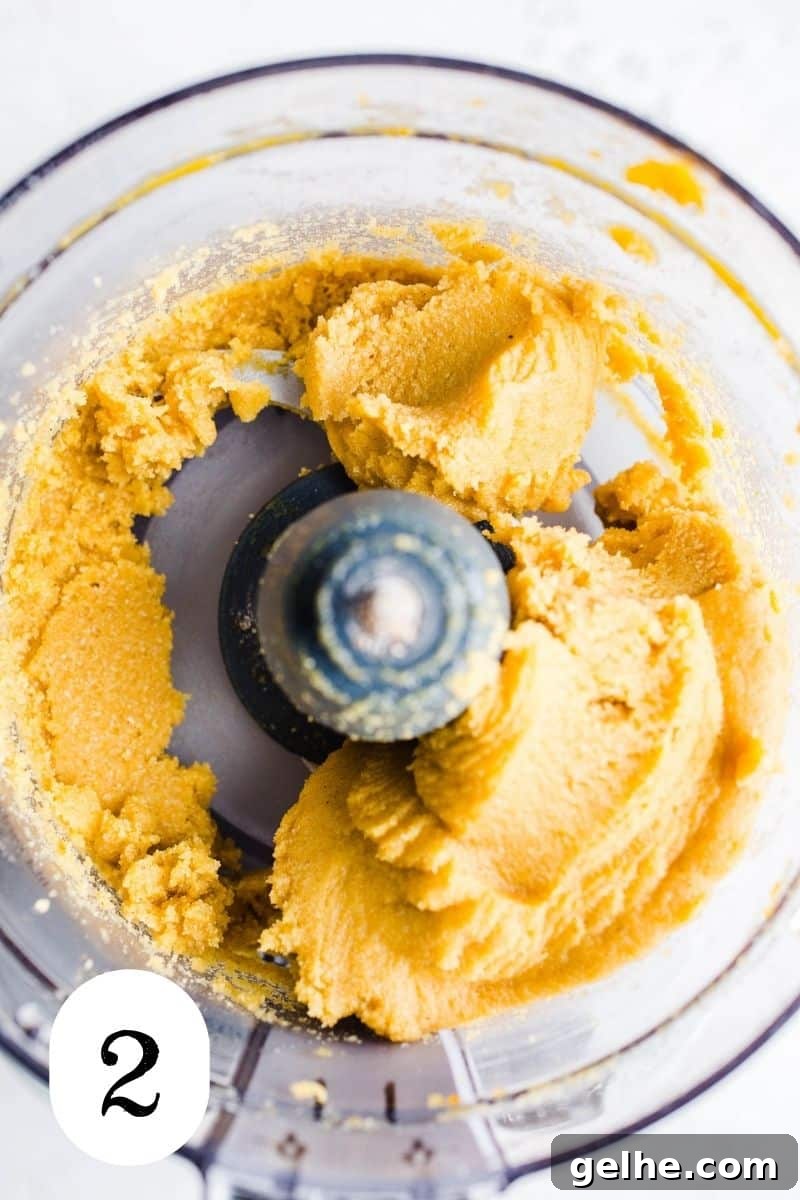 Cookie dough in a food processor.