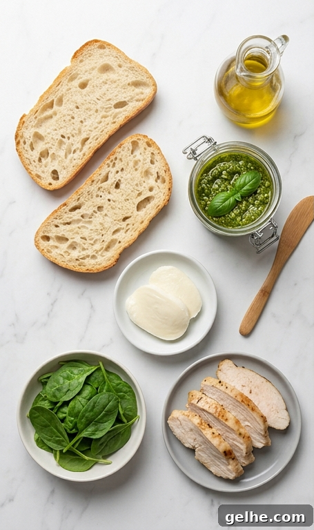 Chicken pesto sandwich ingredients