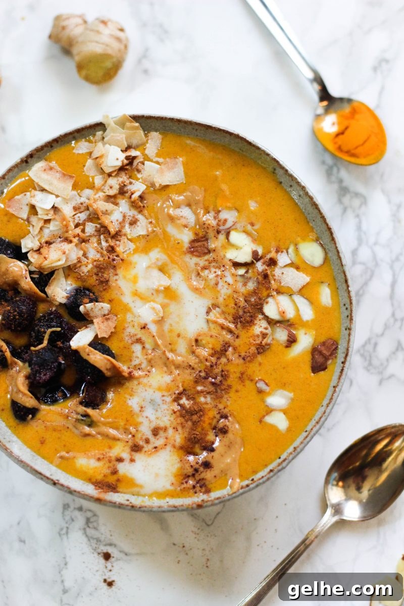 Turmeric Ginger Bone Broth Smoothie Bowl