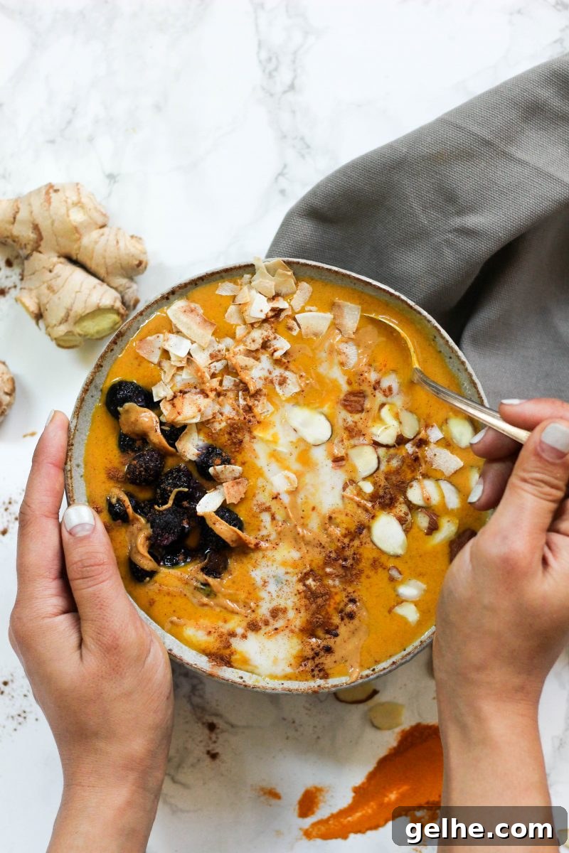 Turmeric Ginger Bone Broth Smoothie Bowl
