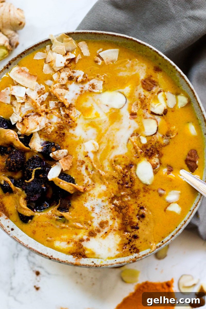Turmeric Ginger Bone Broth Smoothie Bowl