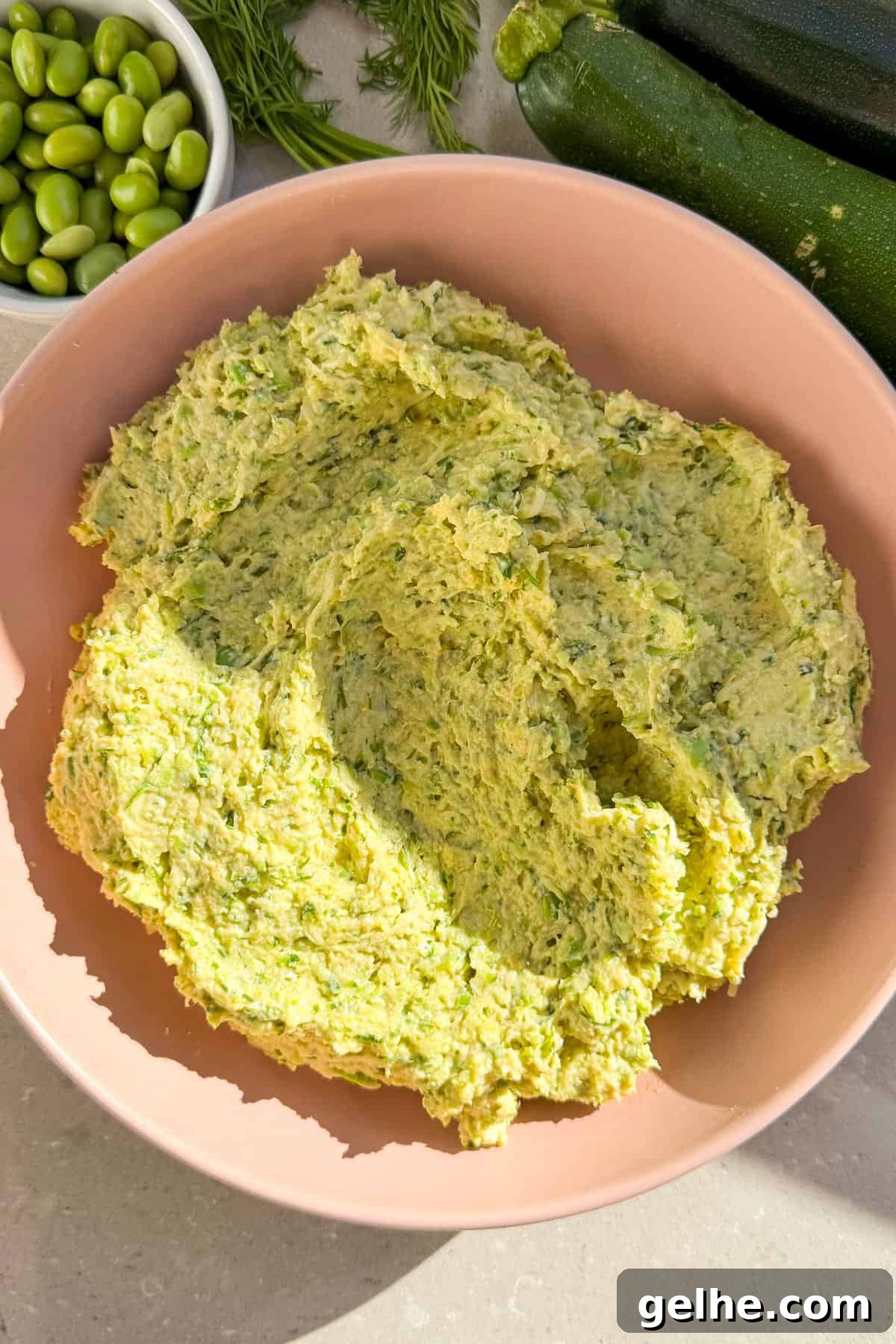 Fritters batter in a bowl.