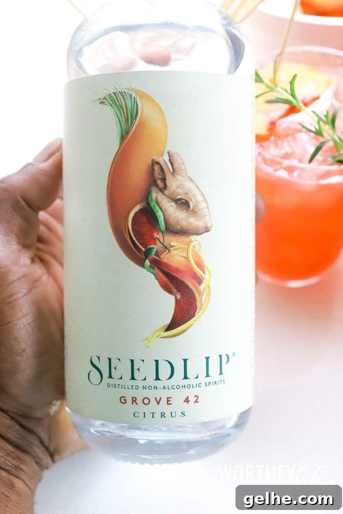 Peach and Black Cherry Punch Recipe for a Crowd 4 mocktail recipes using Seedlip grove 42