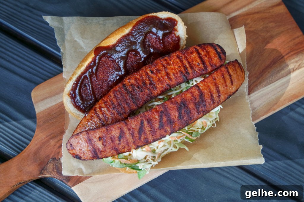 Grilled Andouille Dogs with Jalapeño Coleslaw