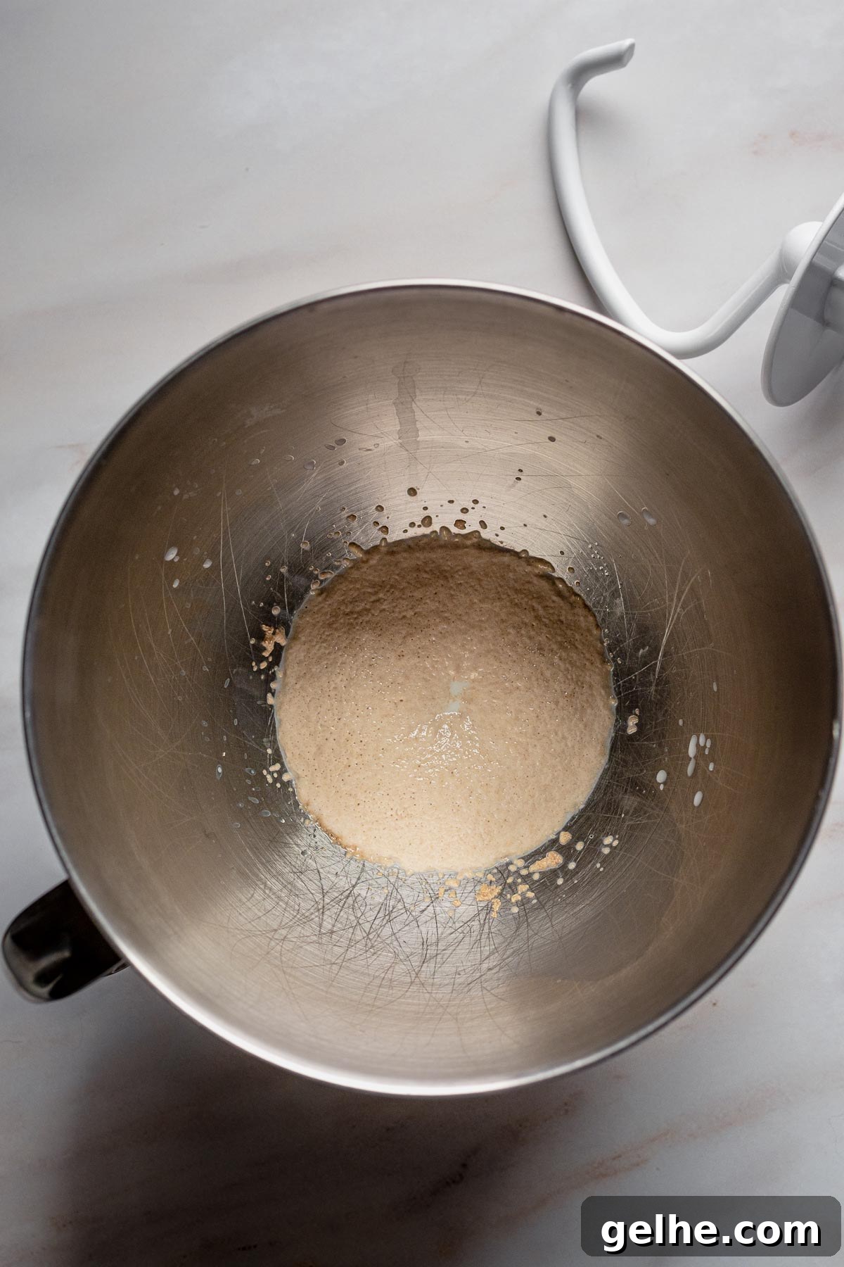 Activated yeast in a bowl.
