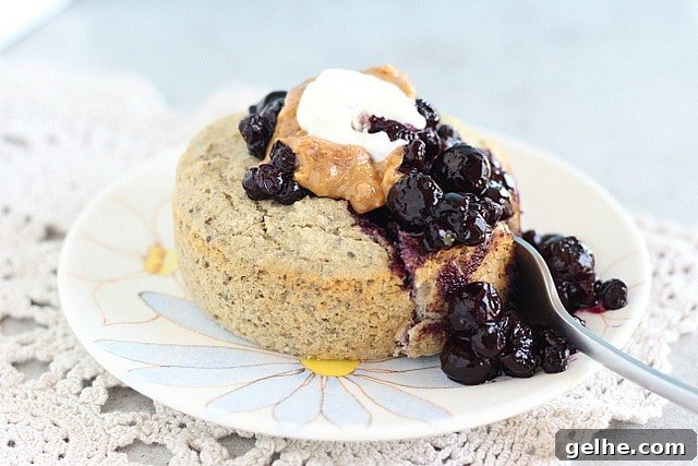 Sugar-Free Buckwheat Protein Muffins 3 Vegan buckwheat flour muffin for one